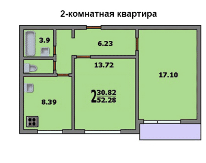 Двухкомнатная в П-42