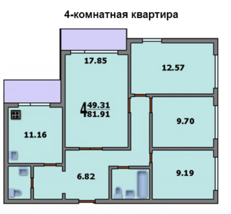 4-х комнатная в П-42