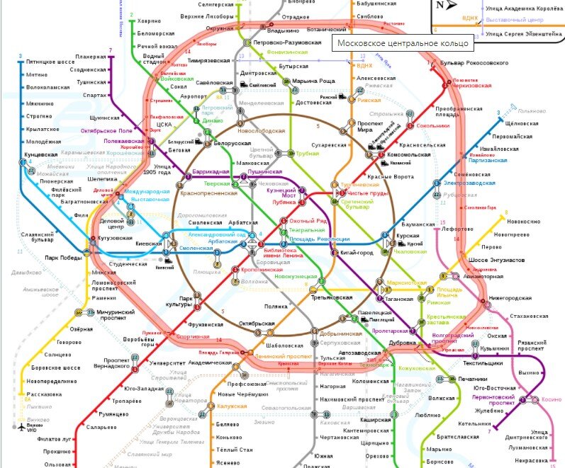 Карта МЦК