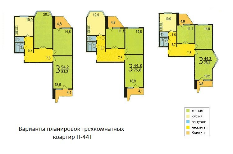 Трешки П-44Т - такие разные, но по одному образцу