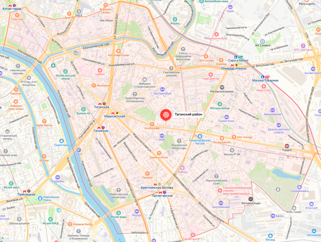 Карта района Таганский
