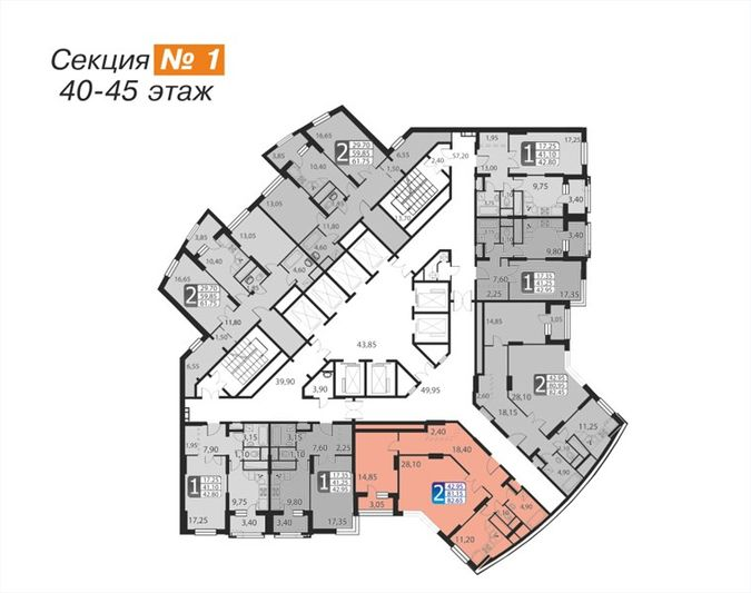 Секция 1 ЖК Загорье с сайта m2.ru
