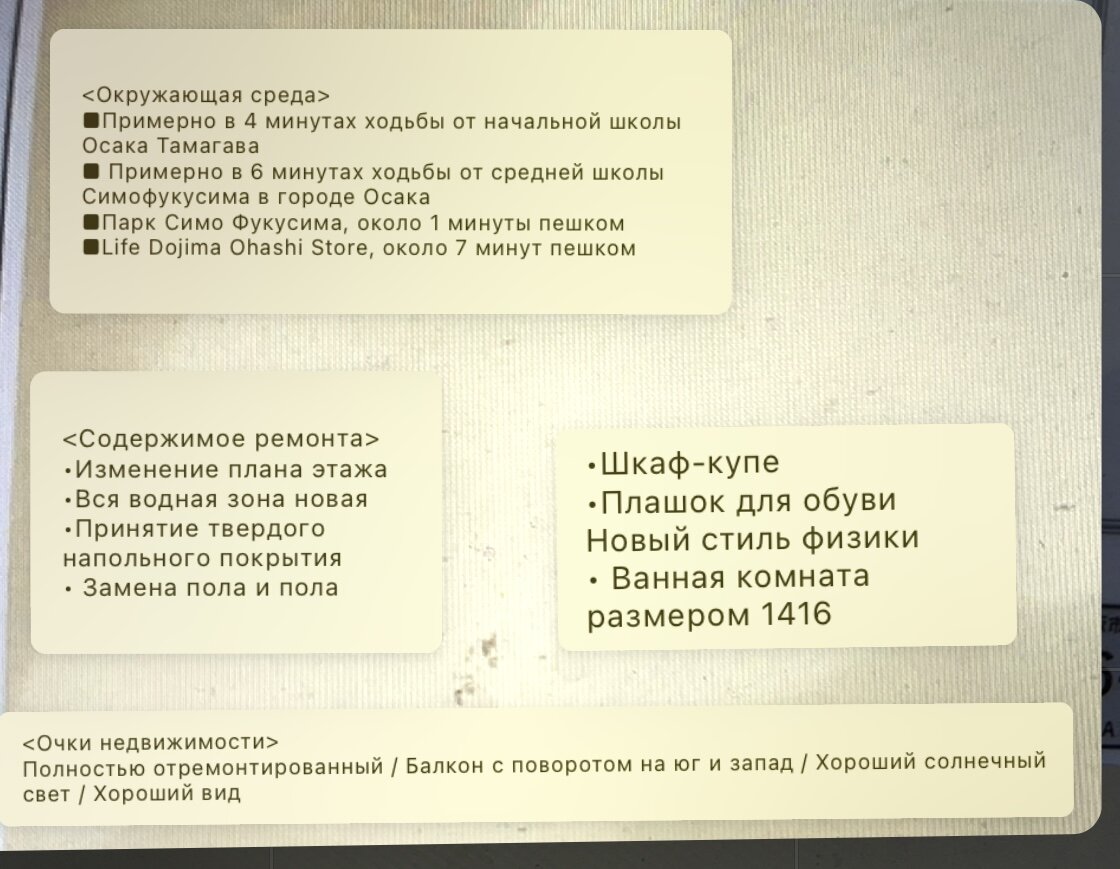 Описание квартиры в Осаке
