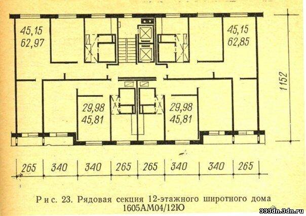 Шаг панелей в доме 1605АМ